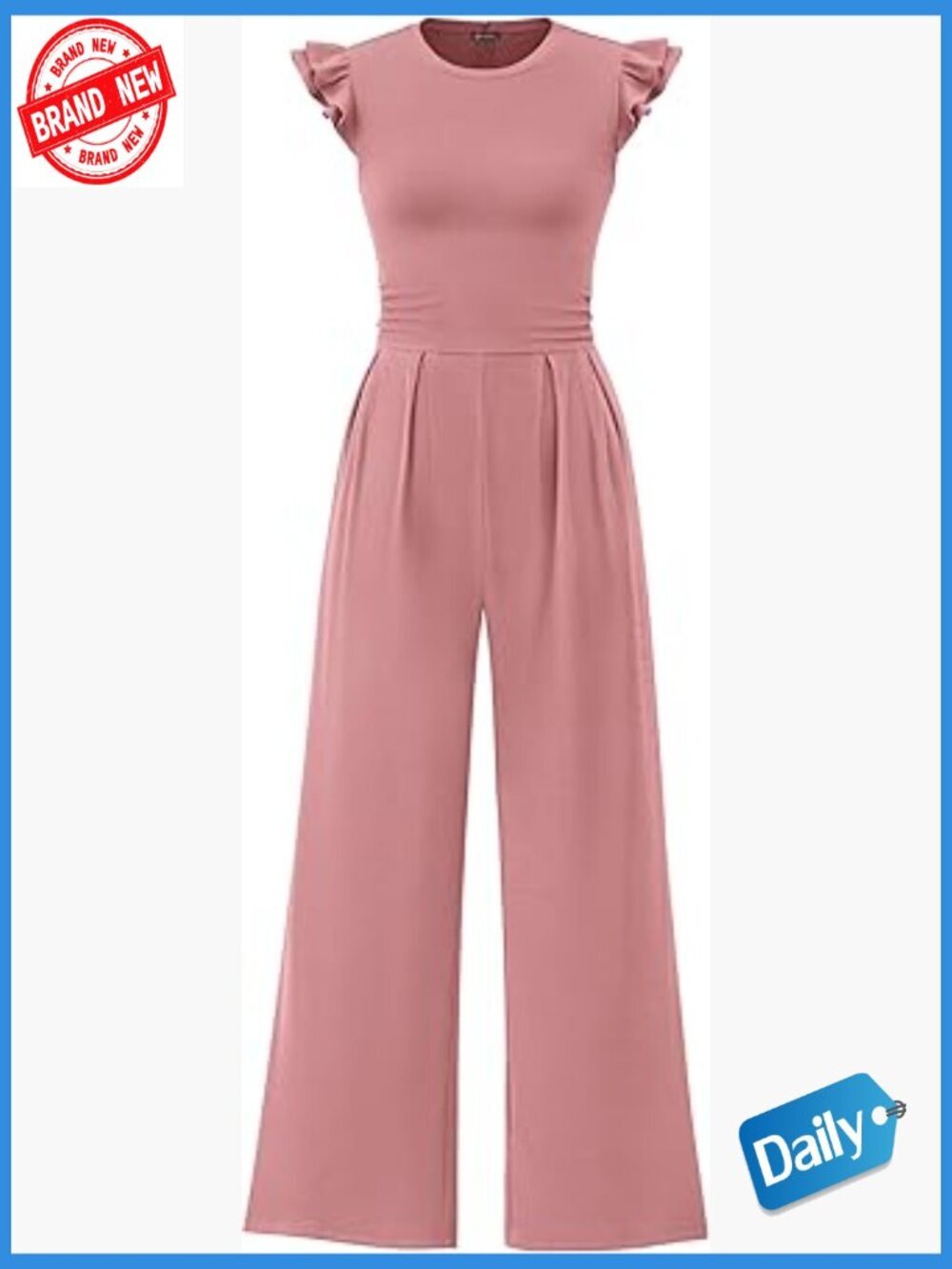 Ruffle Cap Sleeve Jumpsuit Dressy One Piece Women